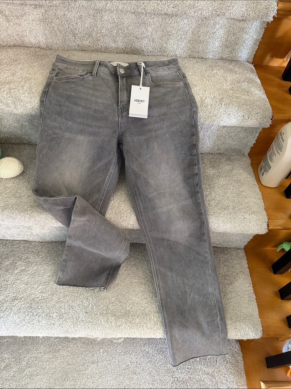 Vervet by Flying Monkey Gray Mid-Rise Straight Jeans